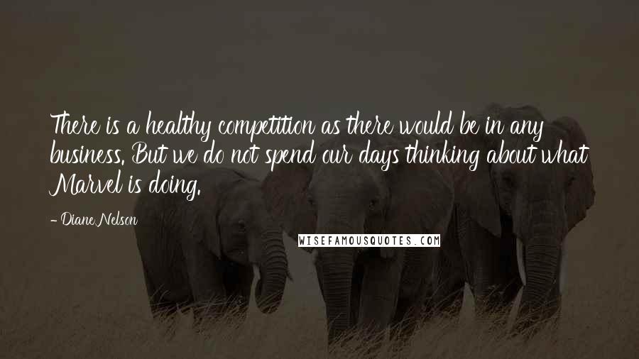 Diane Nelson Quotes: There is a healthy competition as there would be in any business. But we do not spend our days thinking about what Marvel is doing.