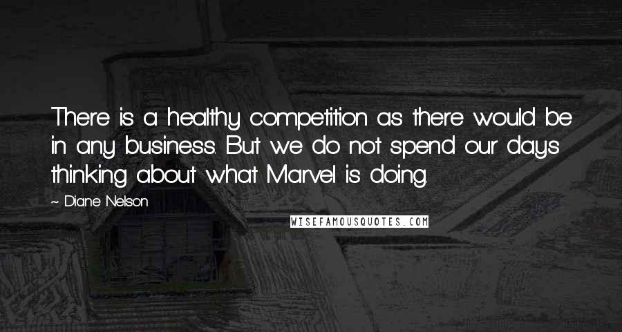 Diane Nelson Quotes: There is a healthy competition as there would be in any business. But we do not spend our days thinking about what Marvel is doing.