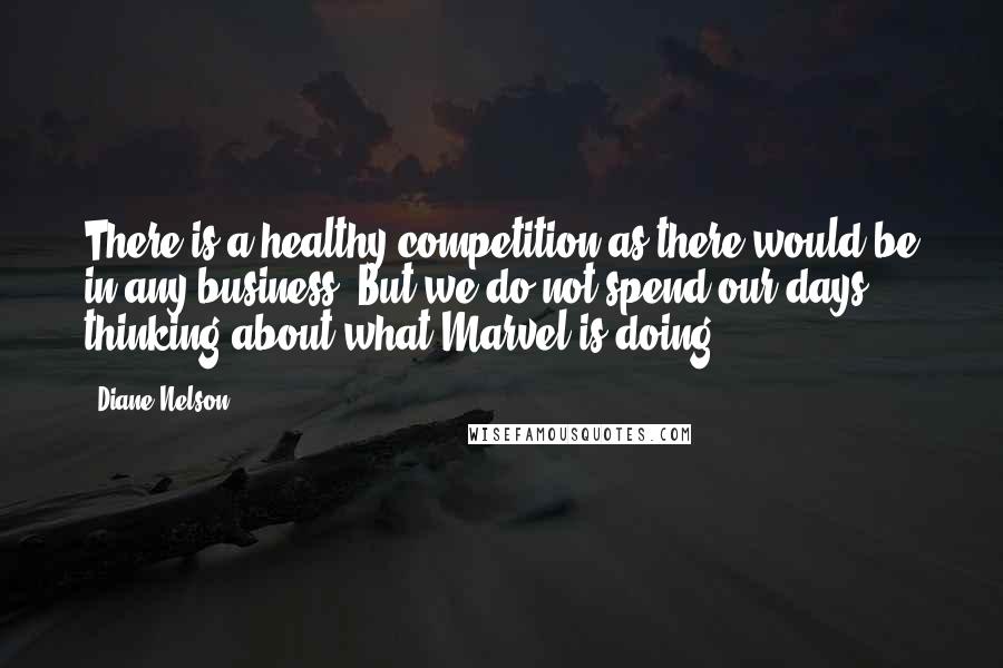 Diane Nelson Quotes: There is a healthy competition as there would be in any business. But we do not spend our days thinking about what Marvel is doing.