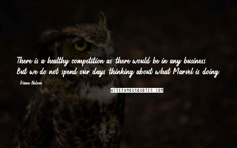 Diane Nelson Quotes: There is a healthy competition as there would be in any business. But we do not spend our days thinking about what Marvel is doing.