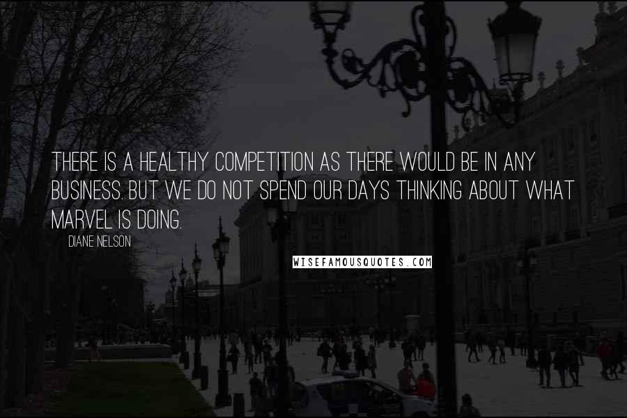 Diane Nelson Quotes: There is a healthy competition as there would be in any business. But we do not spend our days thinking about what Marvel is doing.