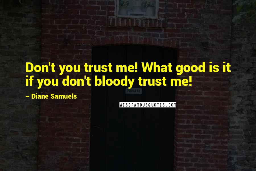 Diane Samuels Quotes: Don't you trust me! What good is it if you don't bloody trust me!