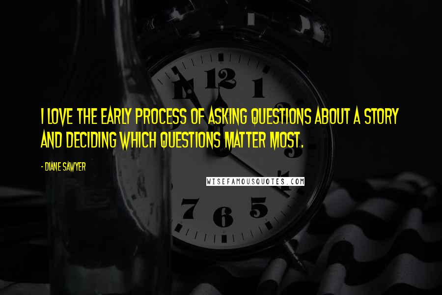 Diane Sawyer Quotes: I love the early process of asking questions about a story and deciding which questions matter most.