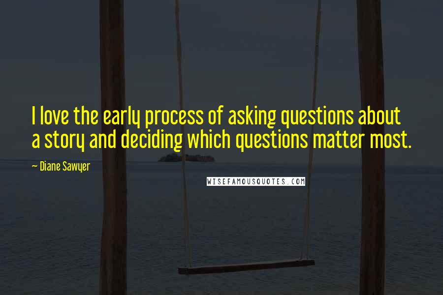Diane Sawyer Quotes: I love the early process of asking questions about a story and deciding which questions matter most.