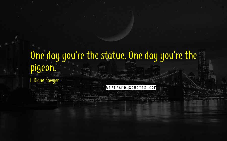 Diane Sawyer Quotes: One day you're the statue. One day you're the pigeon.