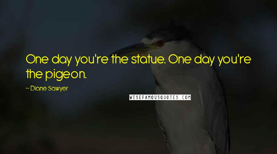Diane Sawyer Quotes: One day you're the statue. One day you're the pigeon.