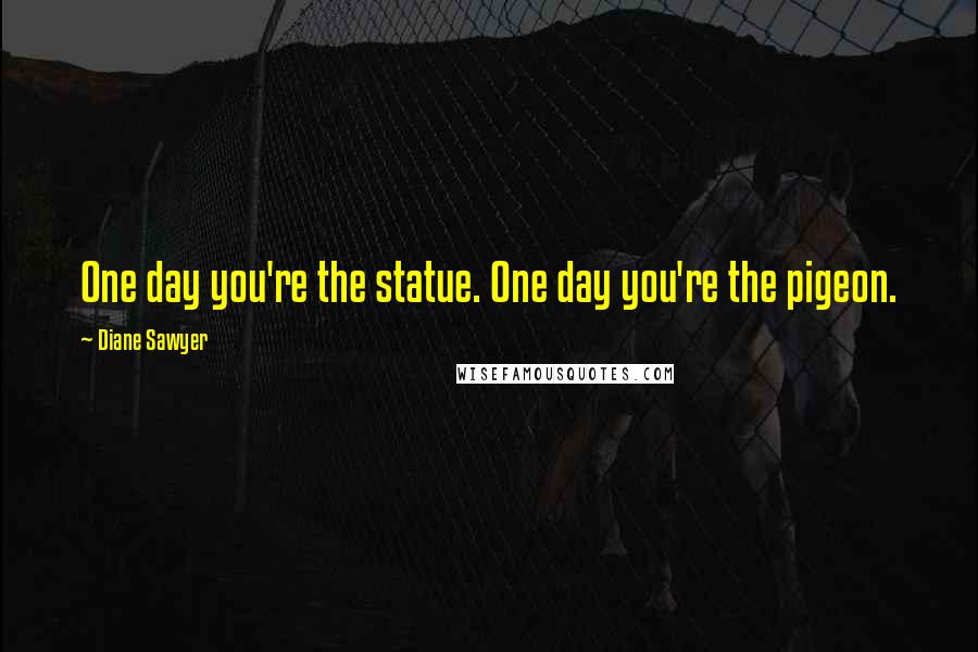 Diane Sawyer Quotes: One day you're the statue. One day you're the pigeon.