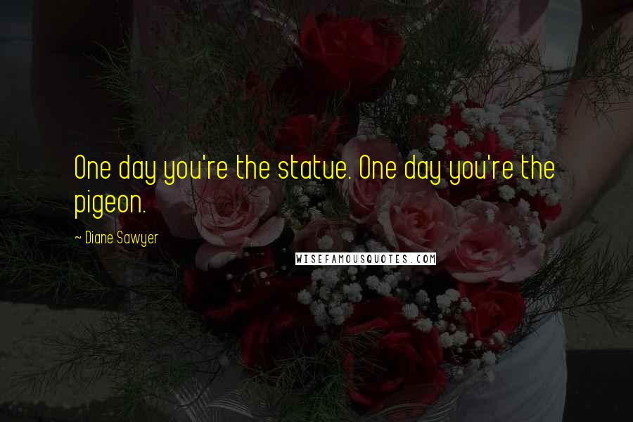 Diane Sawyer Quotes: One day you're the statue. One day you're the pigeon.