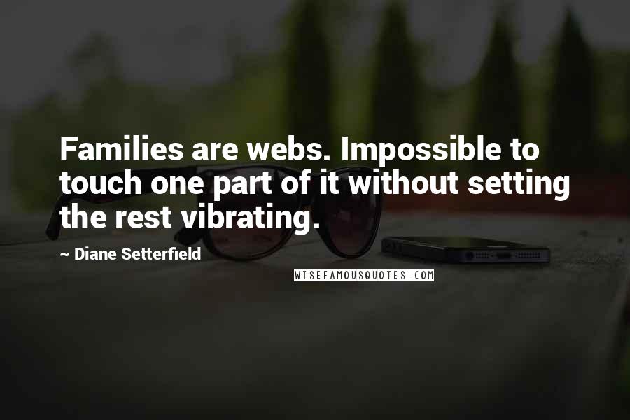 Diane Setterfield Quotes: Families are webs. Impossible to touch one part of it without setting the rest vibrating.