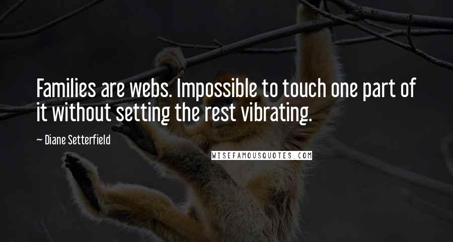 Diane Setterfield Quotes: Families are webs. Impossible to touch one part of it without setting the rest vibrating.