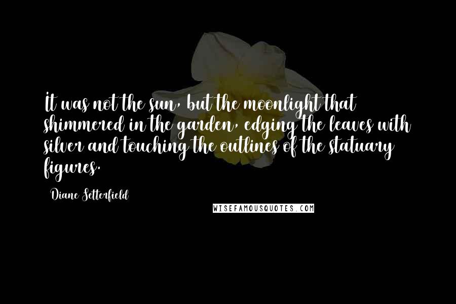 Diane Setterfield Quotes: It was not the sun, but the moonlight that shimmered in the garden, edging the leaves with silver and touching the outlines of the statuary figures.