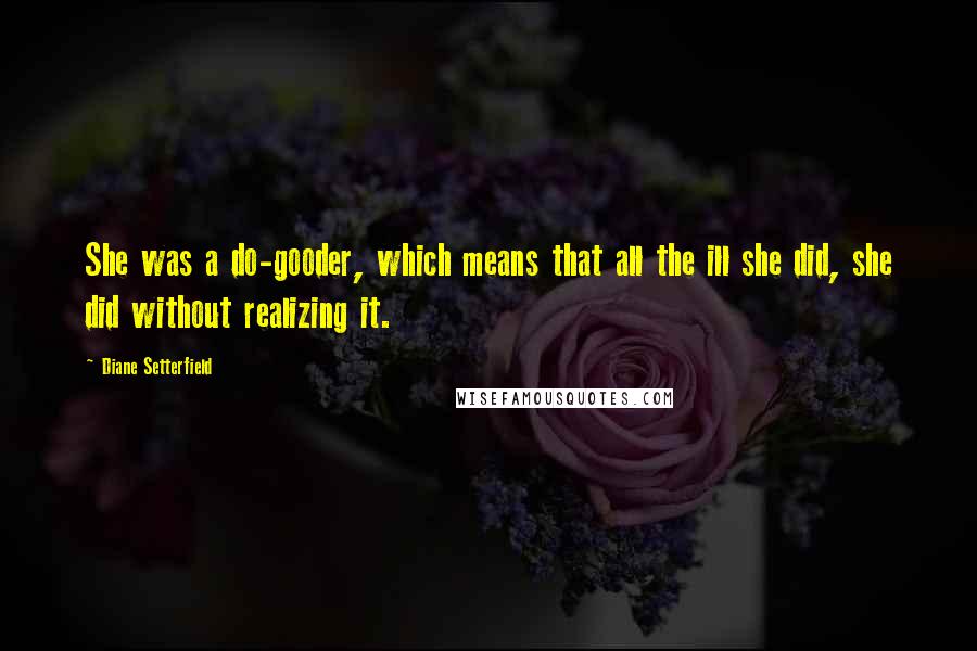 Diane Setterfield Quotes: She was a do-gooder, which means that all the ill she did, she did without realizing it.