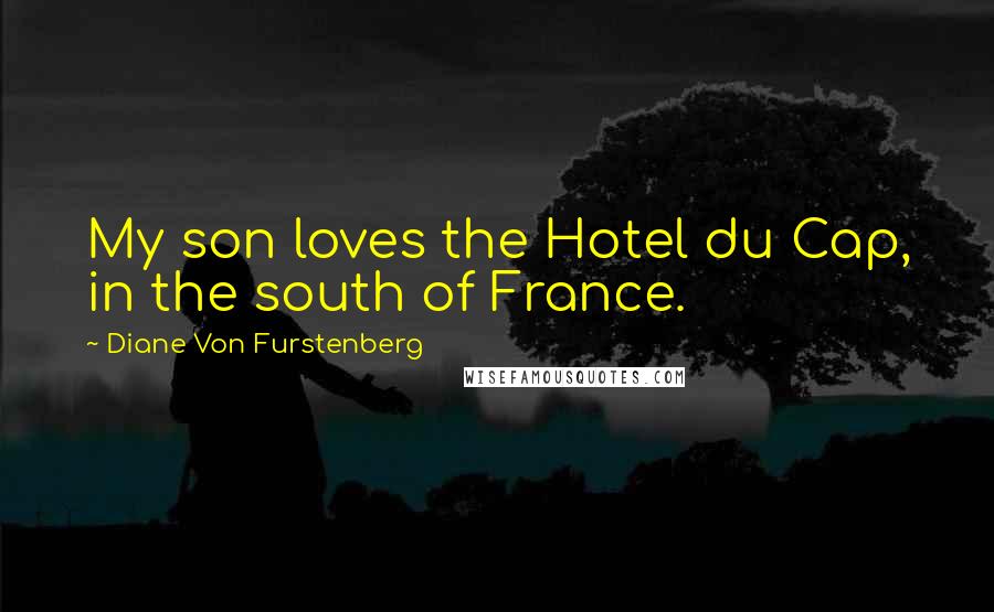 Diane Von Furstenberg Quotes: My son loves the Hotel du Cap, in the south of France.