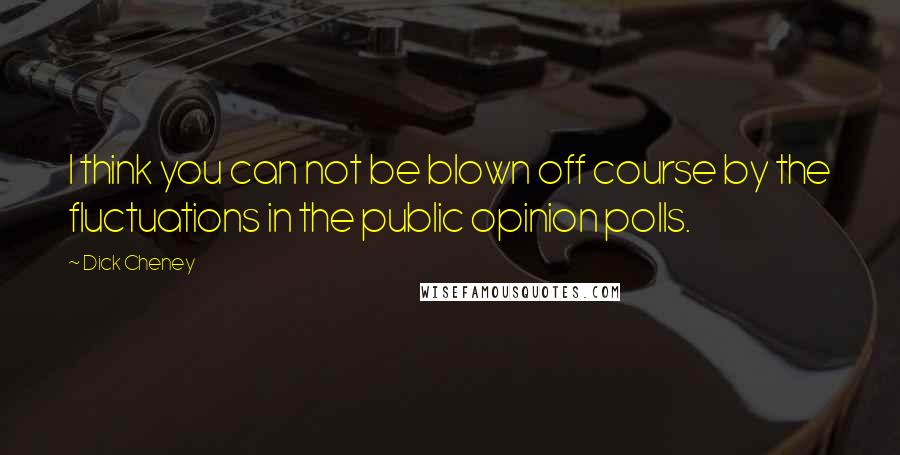 Dick Cheney Quotes: I think you can not be blown off course by the fluctuations in the public opinion polls.