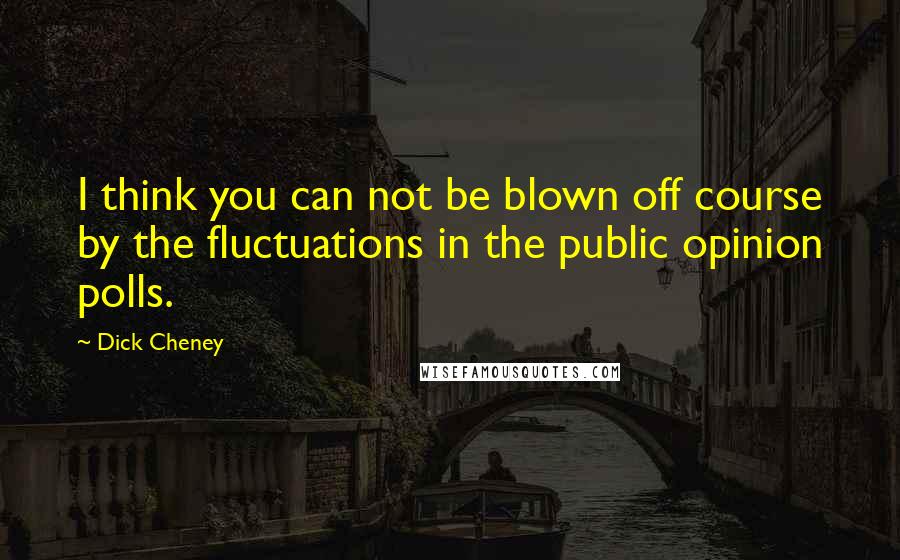 Dick Cheney Quotes: I think you can not be blown off course by the fluctuations in the public opinion polls.