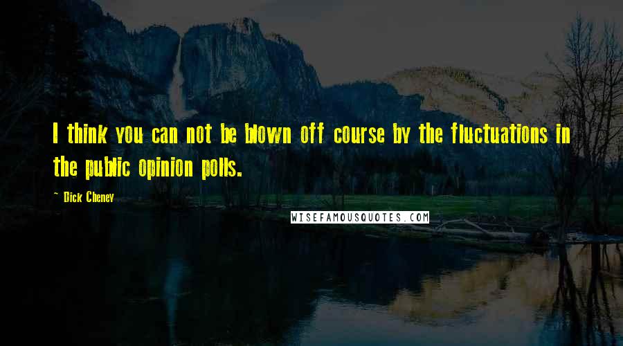 Dick Cheney Quotes: I think you can not be blown off course by the fluctuations in the public opinion polls.