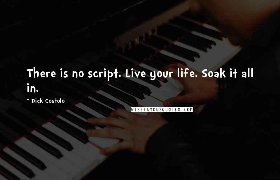 Dick Costolo Quotes: There is no script. Live your life. Soak it all in.