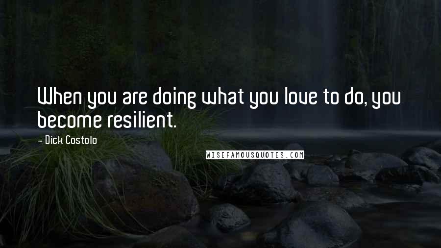 Dick Costolo Quotes: When you are doing what you love to do, you become resilient.