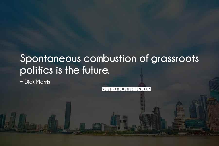 Dick Morris Quotes: Spontaneous combustion of grassroots politics is the future.