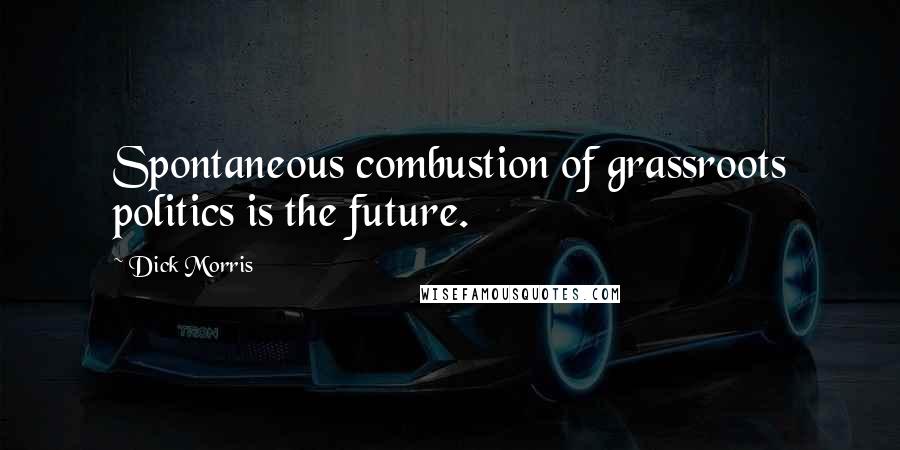 Dick Morris Quotes: Spontaneous combustion of grassroots politics is the future.