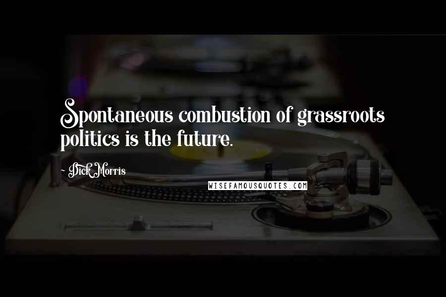 Dick Morris Quotes: Spontaneous combustion of grassroots politics is the future.