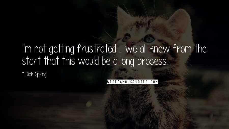 Dick Spring Quotes: I'm not getting frustrated ... we all knew from the start that this would be a long process.