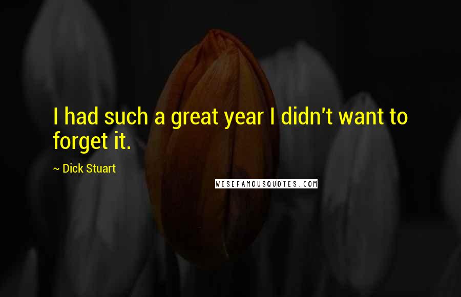 Dick Stuart Quotes: I had such a great year I didn't want to forget it.