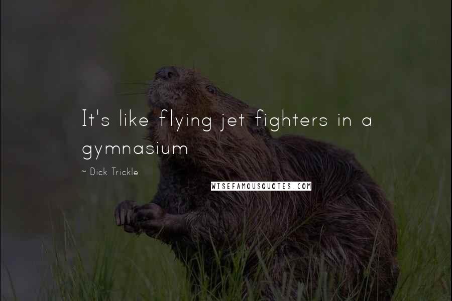 Dick Trickle Quotes: It's like flying jet fighters in a gymnasium