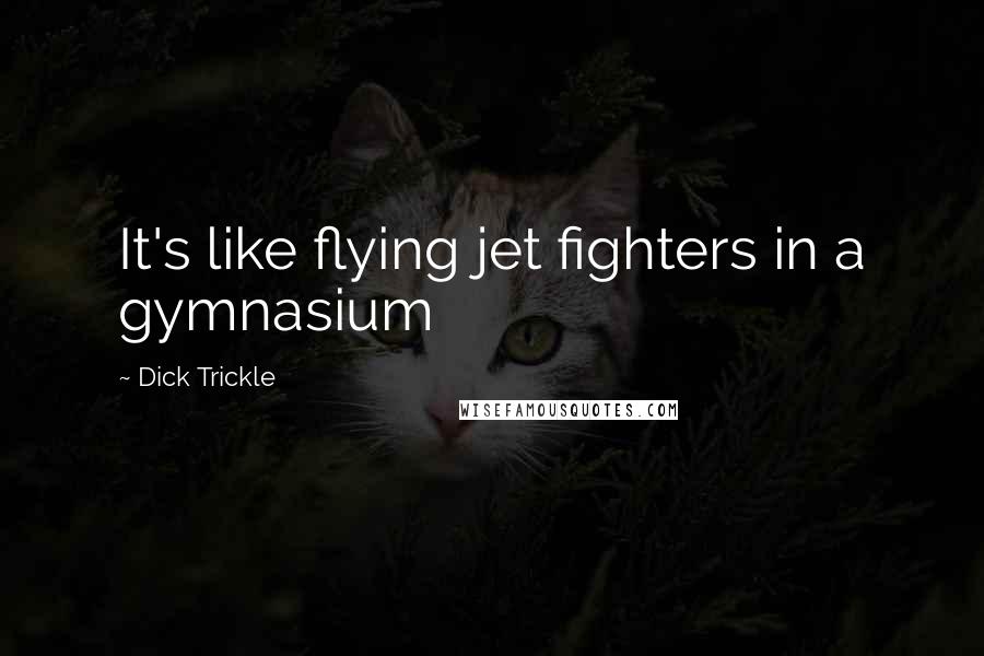 Dick Trickle Quotes: It's like flying jet fighters in a gymnasium