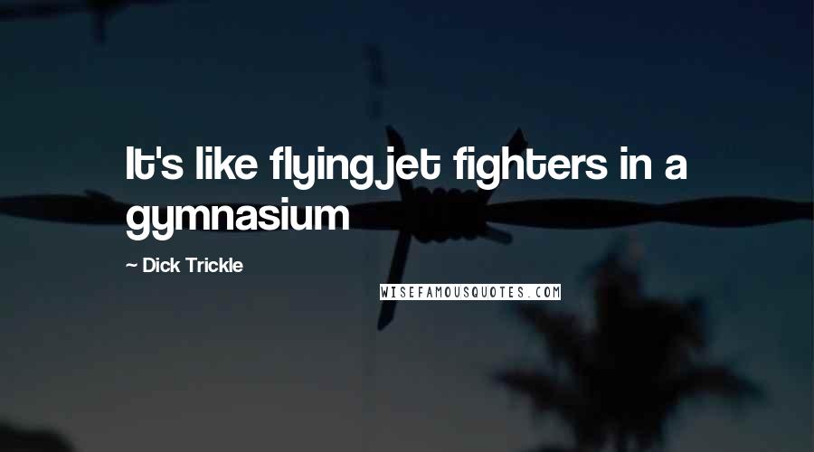 Dick Trickle Quotes: It's like flying jet fighters in a gymnasium