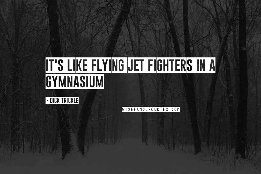 Dick Trickle Quotes: It's like flying jet fighters in a gymnasium