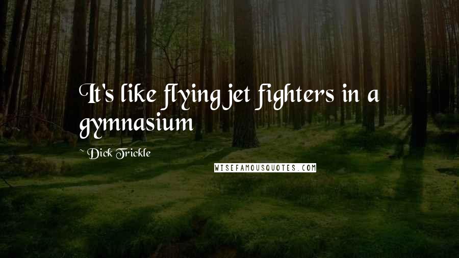 Dick Trickle Quotes: It's like flying jet fighters in a gymnasium