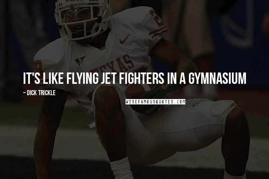 Dick Trickle Quotes: It's like flying jet fighters in a gymnasium