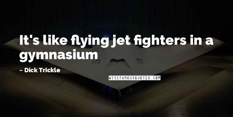 Dick Trickle Quotes: It's like flying jet fighters in a gymnasium