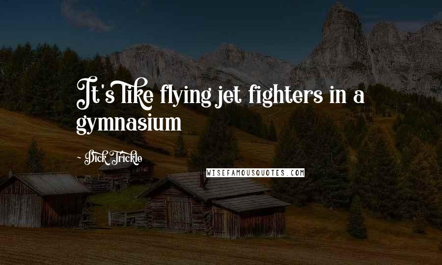 Dick Trickle Quotes: It's like flying jet fighters in a gymnasium