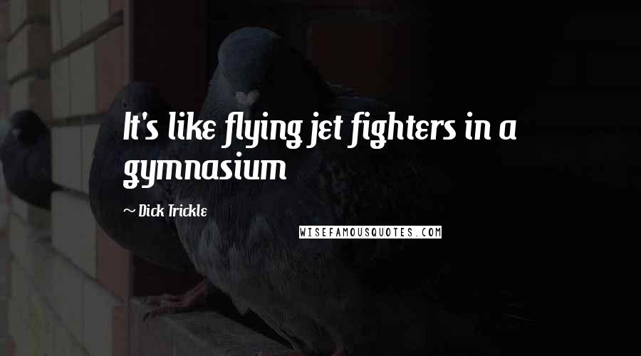 Dick Trickle Quotes: It's like flying jet fighters in a gymnasium