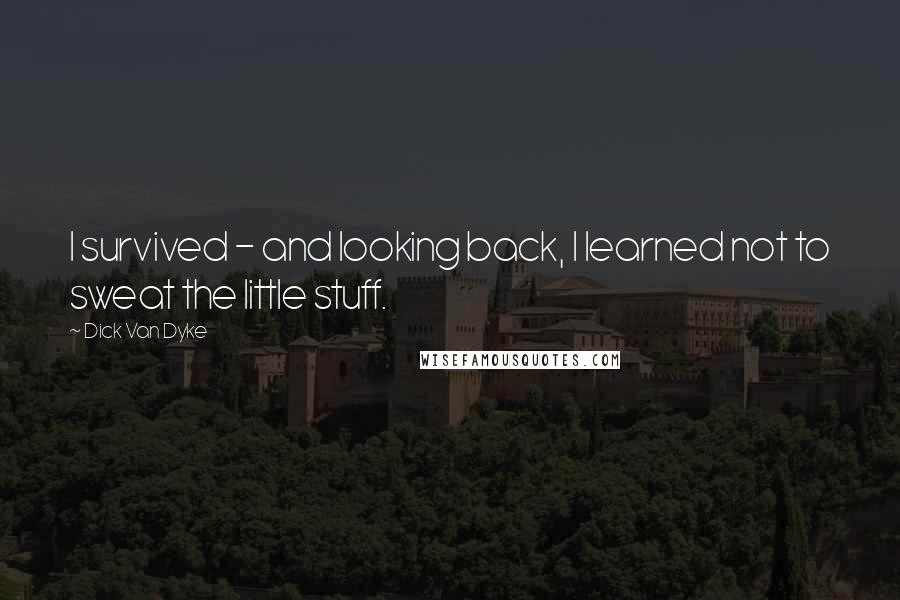 Dick Van Dyke Quotes: I survived - and looking back, I learned not to sweat the little stuff.