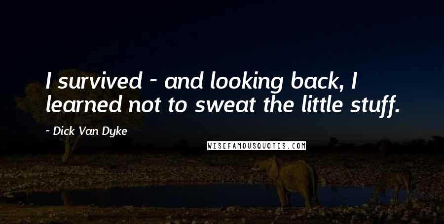 Dick Van Dyke Quotes: I survived - and looking back, I learned not to sweat the little stuff.