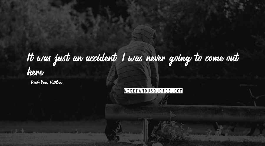 Dick Van Patten Quotes: It was just an accident; I was never going to come out here.