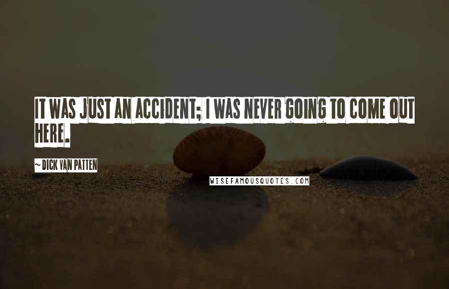 Dick Van Patten Quotes: It was just an accident; I was never going to come out here.