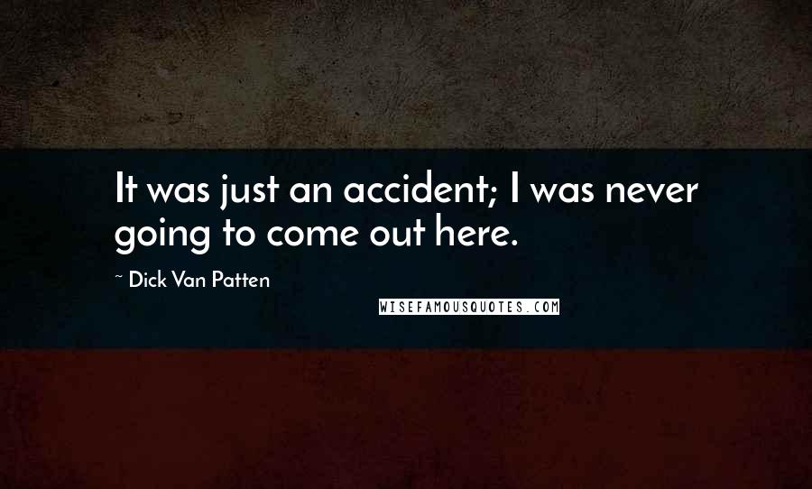 Dick Van Patten Quotes: It was just an accident; I was never going to come out here.