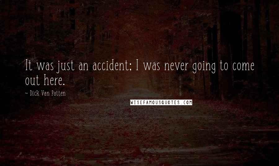 Dick Van Patten Quotes: It was just an accident; I was never going to come out here.
