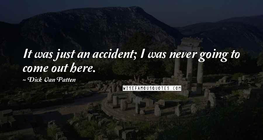 Dick Van Patten Quotes: It was just an accident; I was never going to come out here.