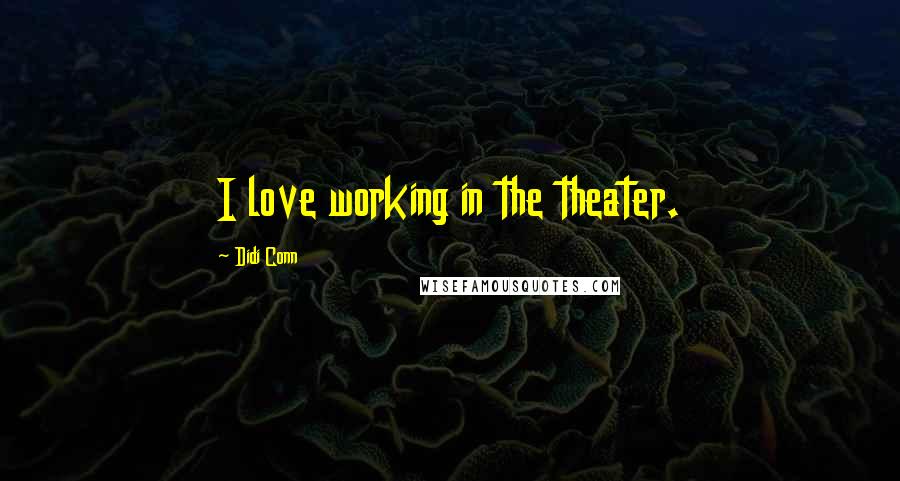 Didi Conn Quotes: I love working in the theater.