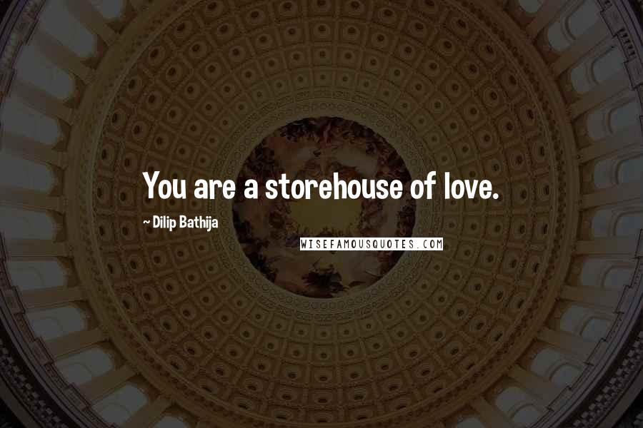 Dilip Bathija Quotes: You are a storehouse of love.