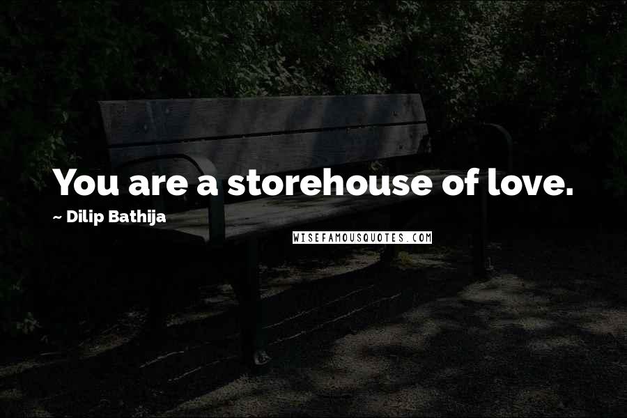 Dilip Bathija Quotes: You are a storehouse of love.