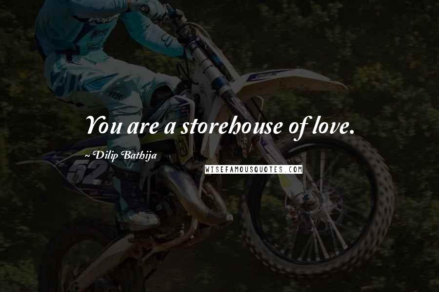 Dilip Bathija Quotes: You are a storehouse of love.