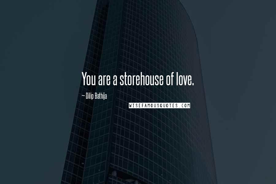 Dilip Bathija Quotes: You are a storehouse of love.