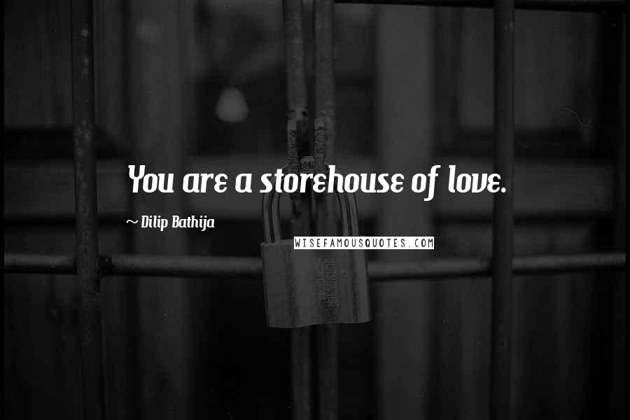 Dilip Bathija Quotes: You are a storehouse of love.