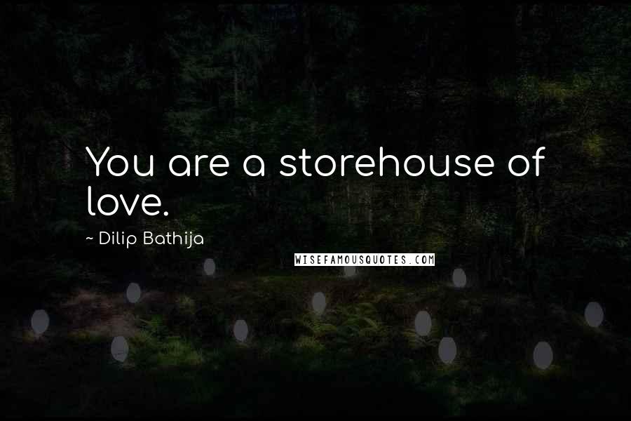 Dilip Bathija Quotes: You are a storehouse of love.